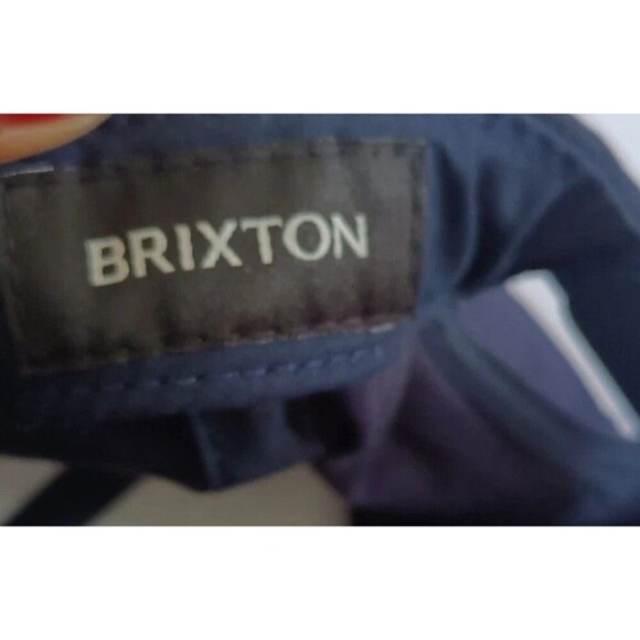 Brixton Supply Company Snapback Baseball Cap Hat Navy Blue Red Graphic Logo Dad - Picture 5 of 7